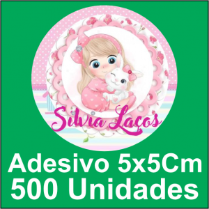 500 Adesivos 5x5Cm Papel fotográfico adesivo Redondo 4x0 (Frente)  Corte redondo 