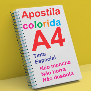 APOSTILA A4 (EM PROMOÇÃO) Papel Sulfite 75g | Impressão colorida A4 21x29,7Cm 4x4 (Frente e Verso)   