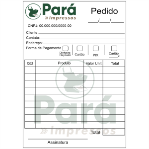 Bloco de pedido 10x15Cm [100 folhas] Papel sulfite 75g 10x15Cm    
