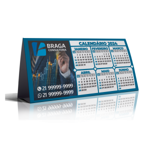 Calendário de mesa Triangular ano 2024      