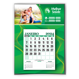 Calendário de parede com folhas destacáveis  A4    